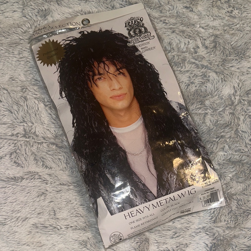 Black Heavy Metal Wig
